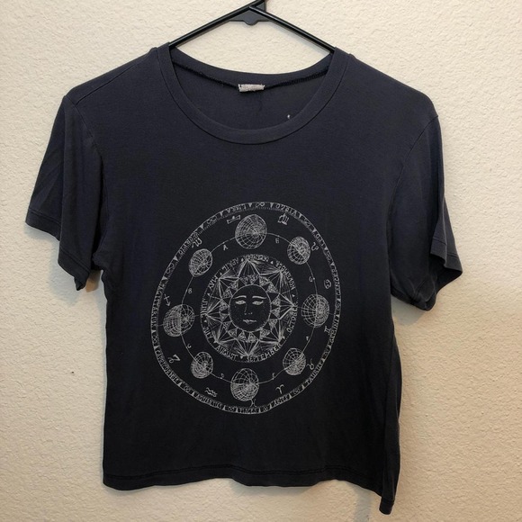 PacSun Tops - Women’s XS Black/Grey Cropped Astrology Short Sleeve Tee